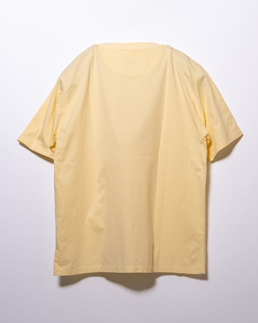 60 ROYAL COTTON CROSS JERSEY "BLAH BLAH BLAH..." PRINT T-SHIRT - CREAM YELLOW