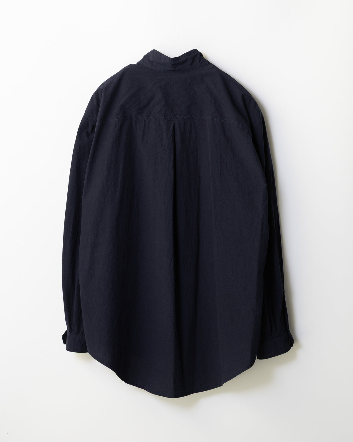 HIGH DENSITY DYED STAND COLLAR SHIRT - JET NAVY