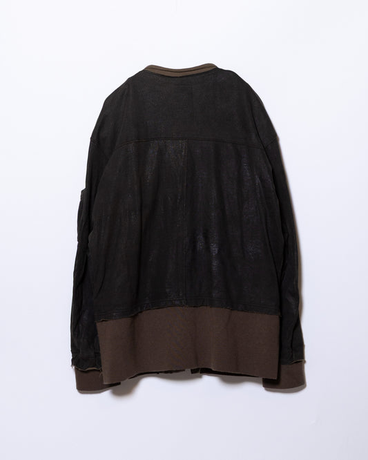 CRACK TERRY MILITARY BLOUSON - OLIVE DRAB