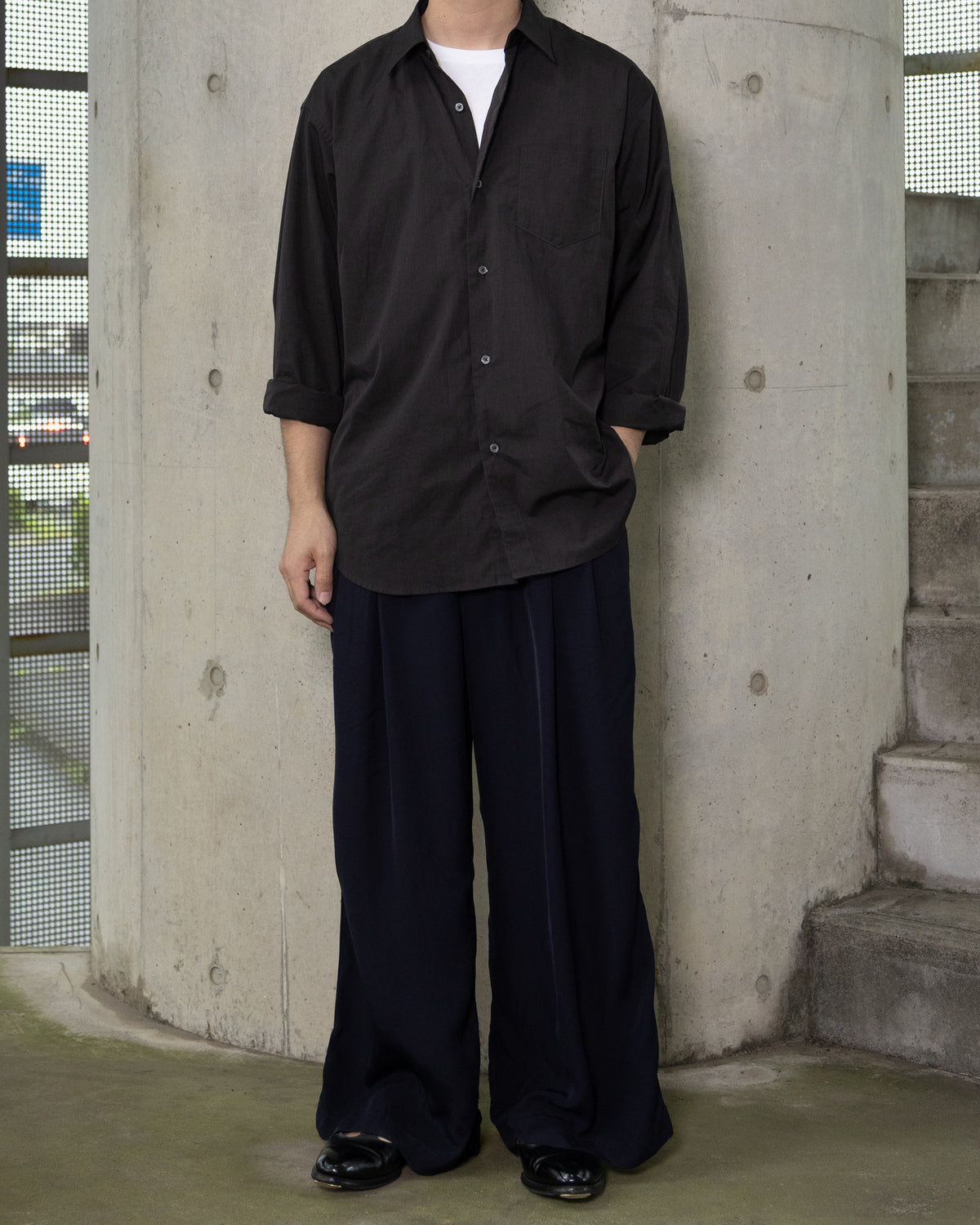 POPLIN DRESS SHIRT(CLASSIC) - CHARCOAL
