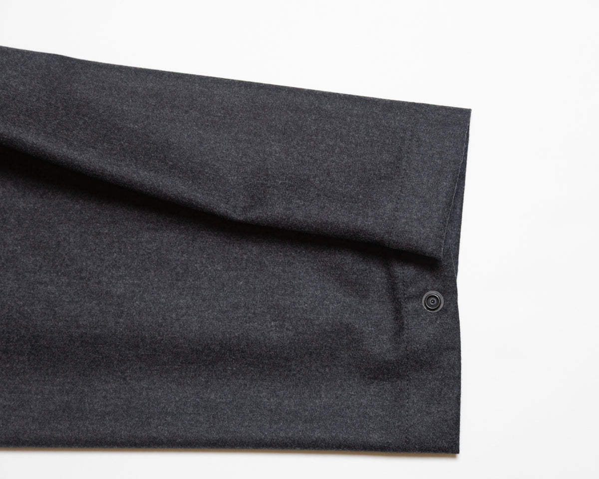 WOOL CASHMERE POPLIN MELTON NO-BRAINER PANTS - CHARCOAL