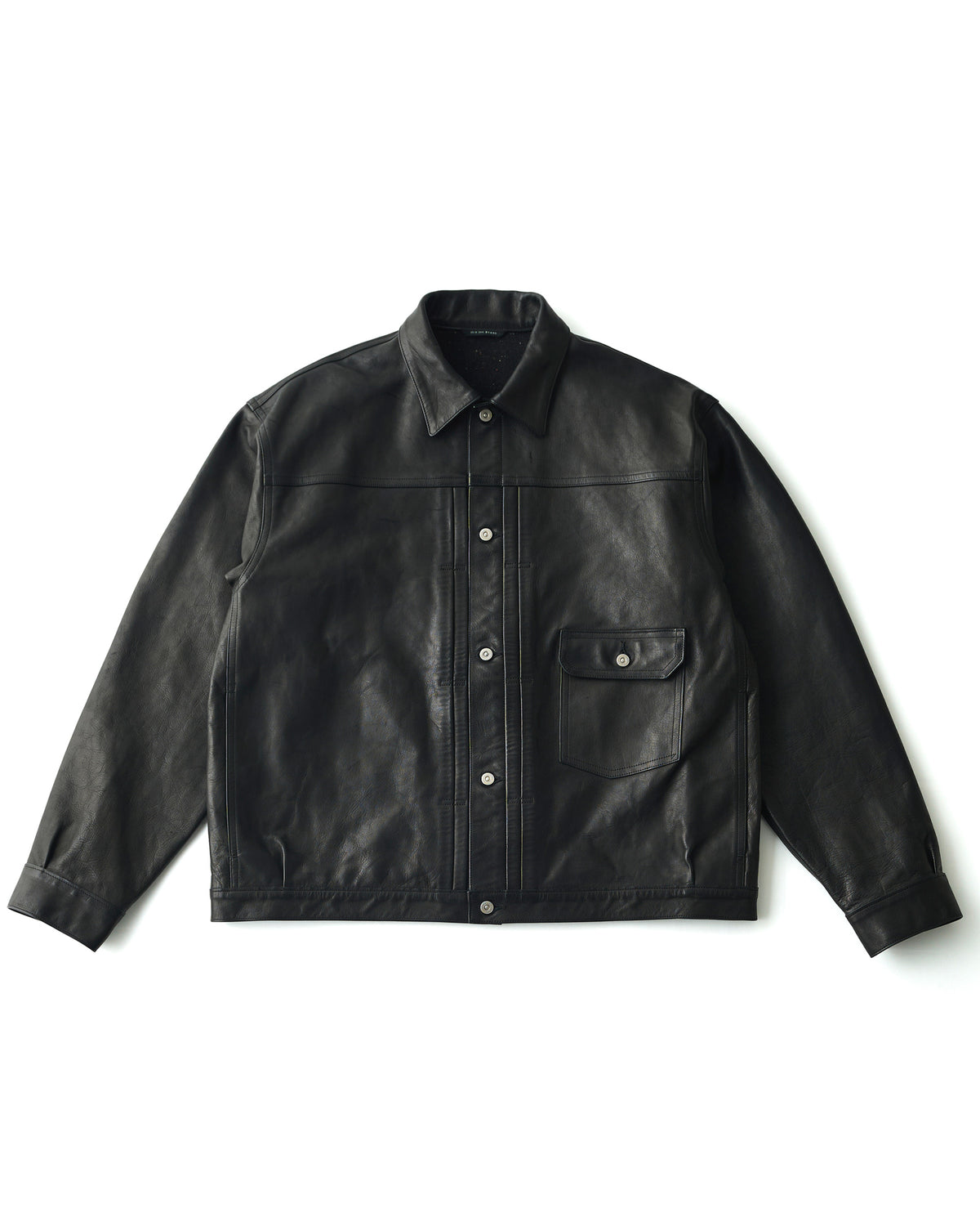 PATINA HORSE-HIDE RIVETED JACKET - PATINA BLACK