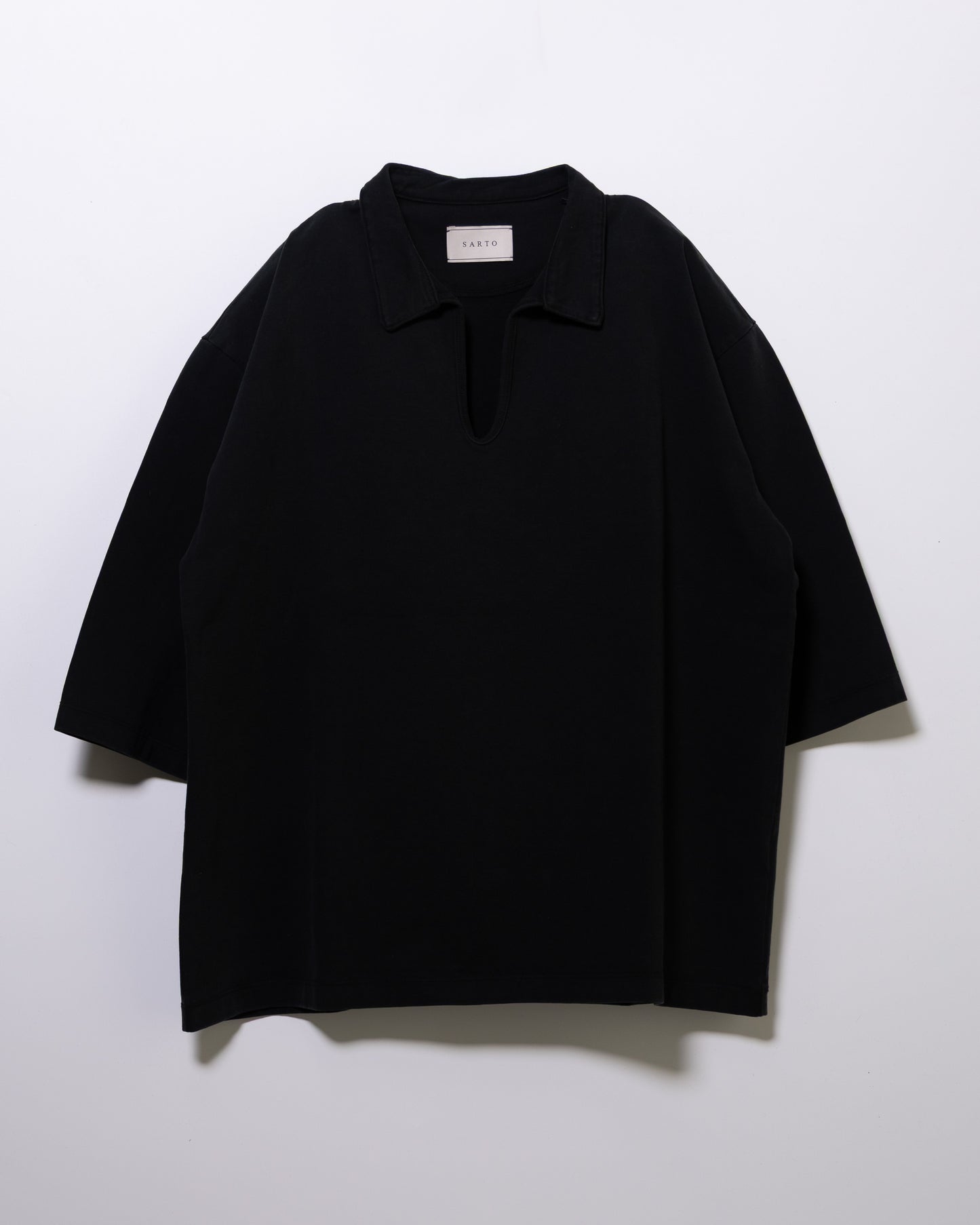 PLATING JERSEY SKIPPER T-SHIRT - BLACK