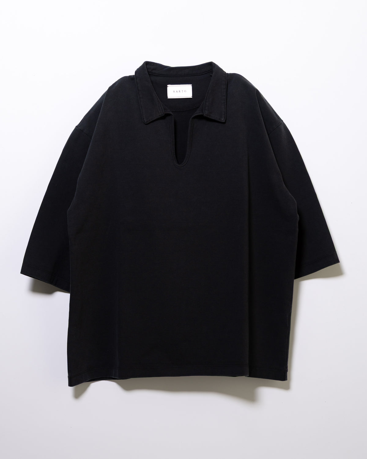 PLATING JERSEY SKIPPER T-SHIRT - BLACK
