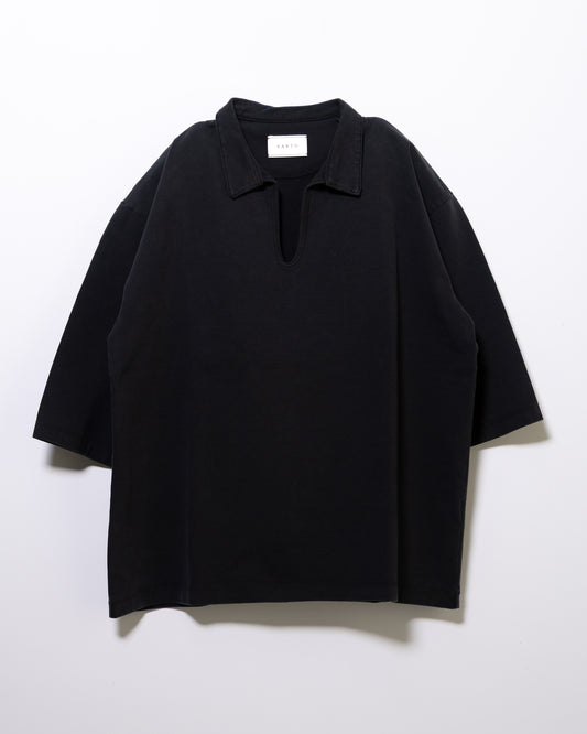 PLATING JERSEY SKIPPER T-SHIRT - BLACK