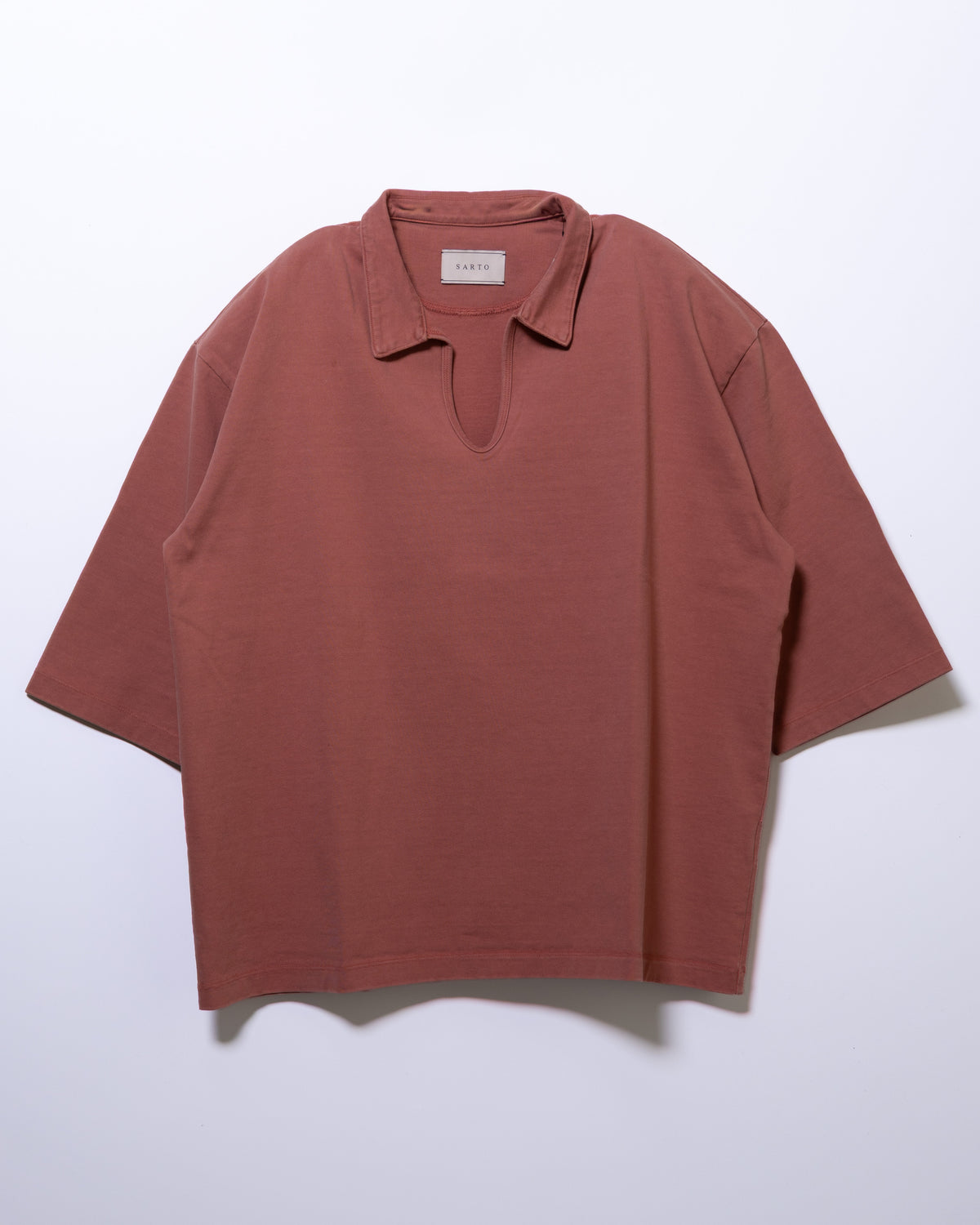 PLATING JERSEY SKIPPER T-SHIRT - CORAL RED