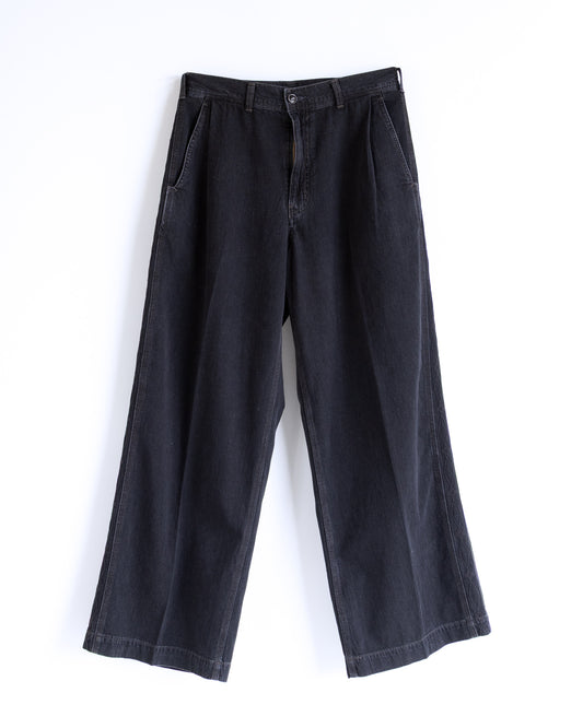 8.5oz SIDE PANEL EMBROIDERED PANTS - BLACK