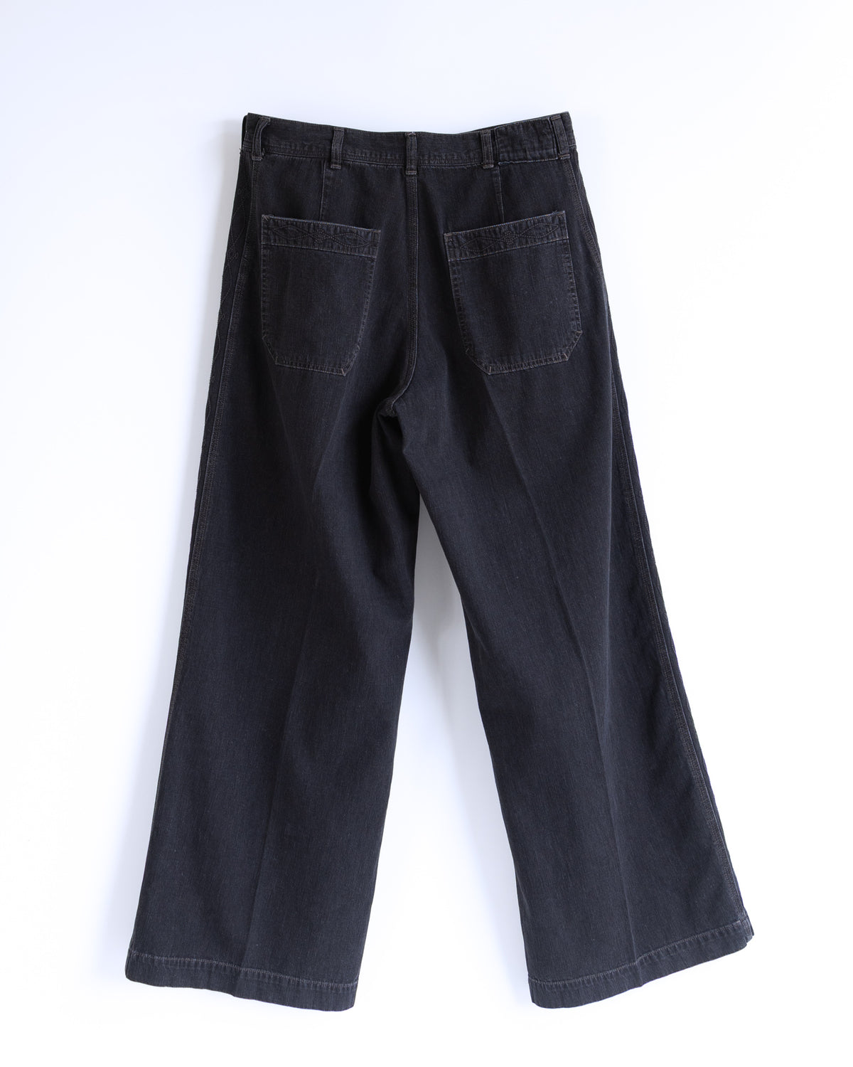 8.5oz SIDE PANEL EMBROIDERED PANTS - BLACK