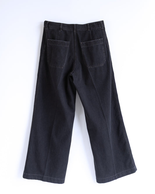8.5oz SIDE PANEL EMBROIDERED PANTS - BLACK