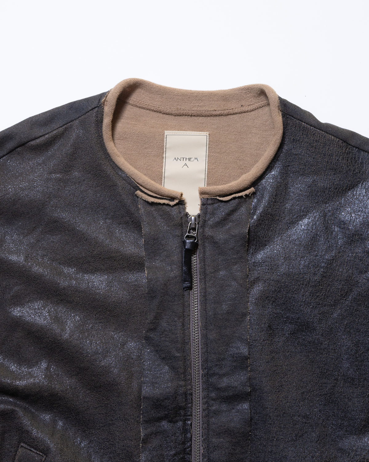CRACK TERRY MILITARY BLOUSON - BROWN