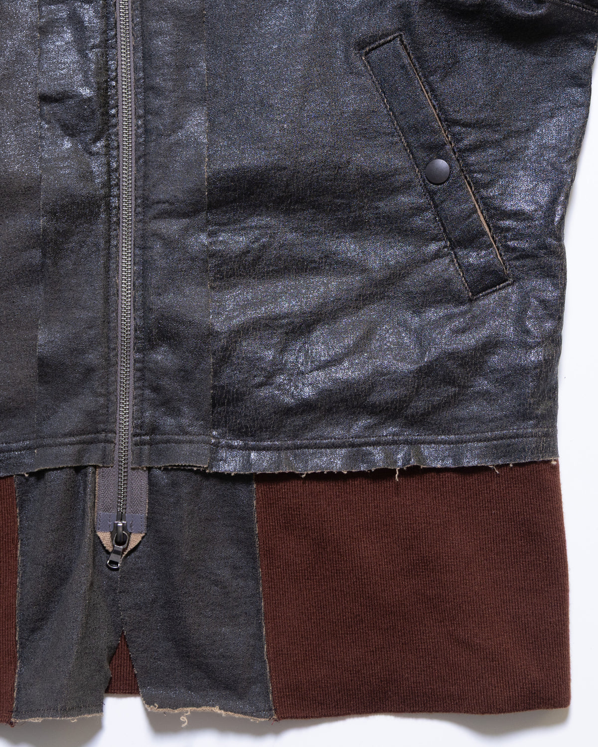 CRACK TERRY MILITARY BLOUSON - BROWN