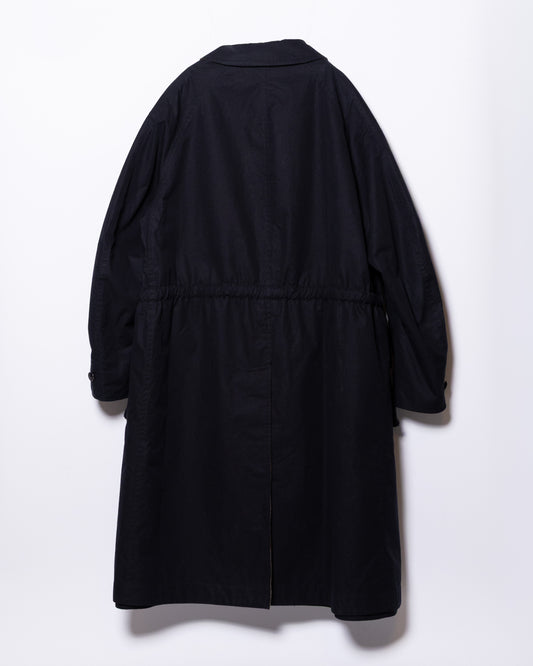 MASTER SHILD COTTON GABADINE / WO/NY TWEED REVERSIBLE HUNTING COAT - BLACK/BROWN CHECK