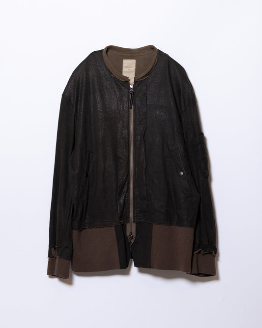CRACK TERRY MILITARY BLOUSON - OLIVE DRAB
