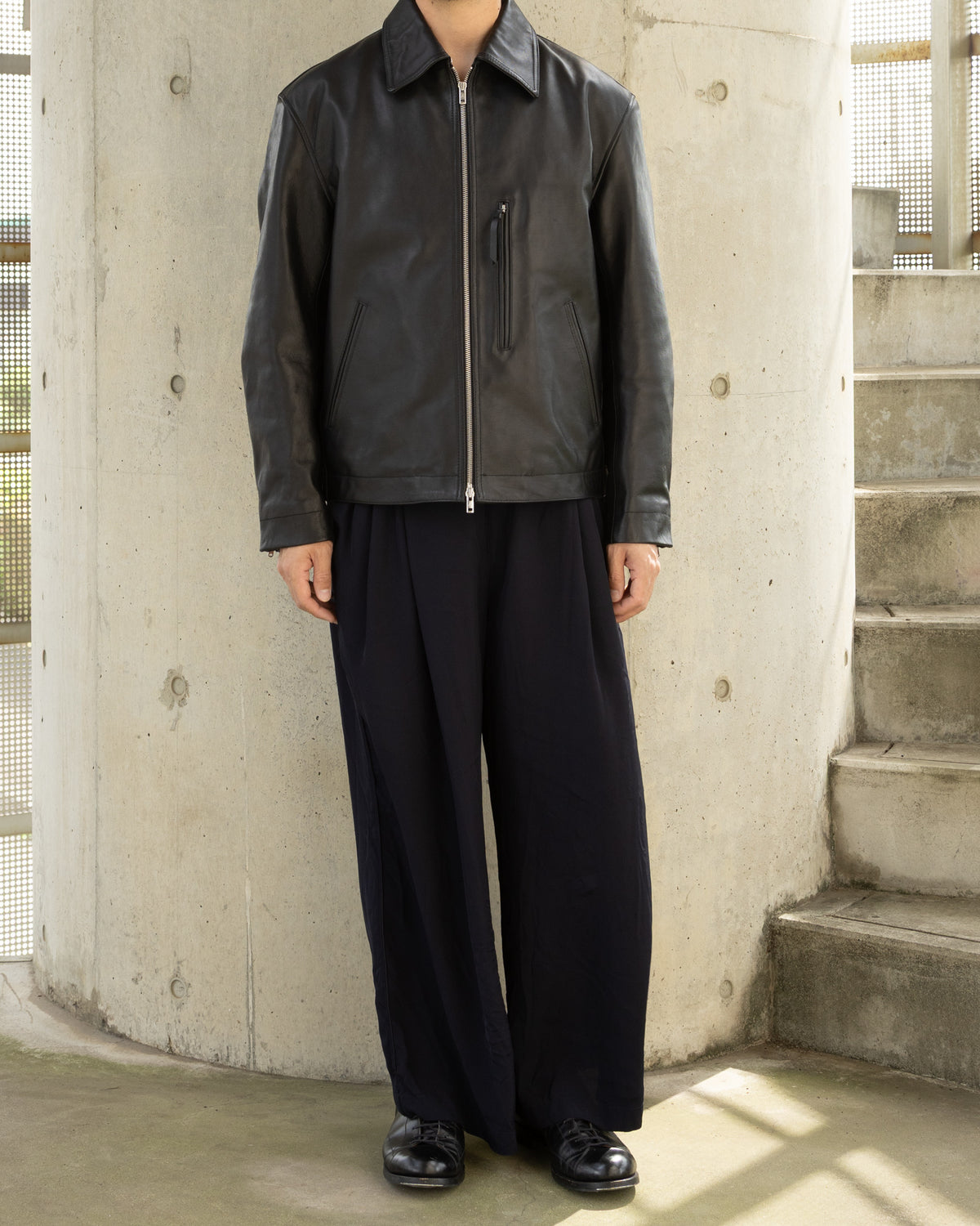 BUFFARO CARF MINIMAL RIDING JACKET - BLACK