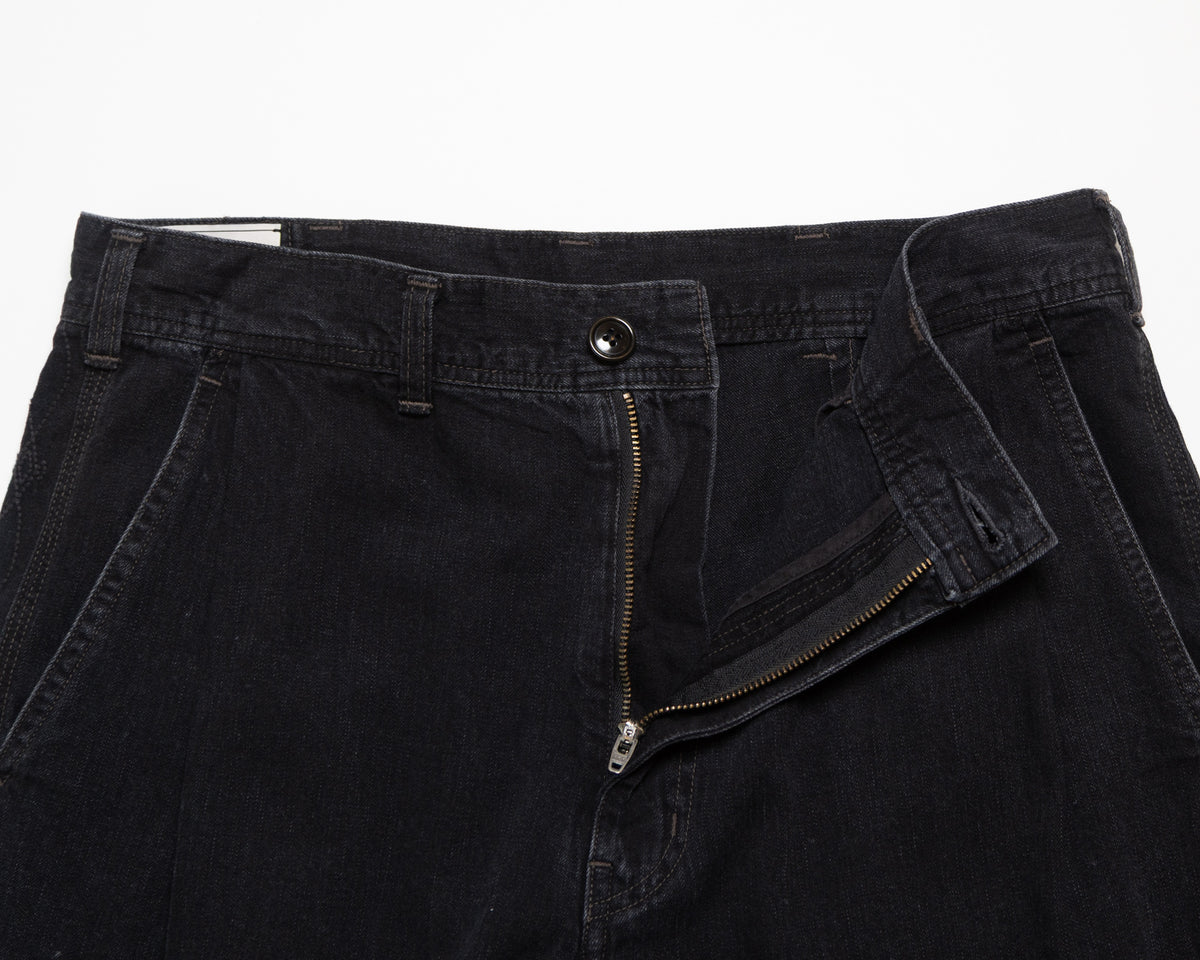 8.5oz SIDE PANEL EMBROIDERED PANTS - BLACK