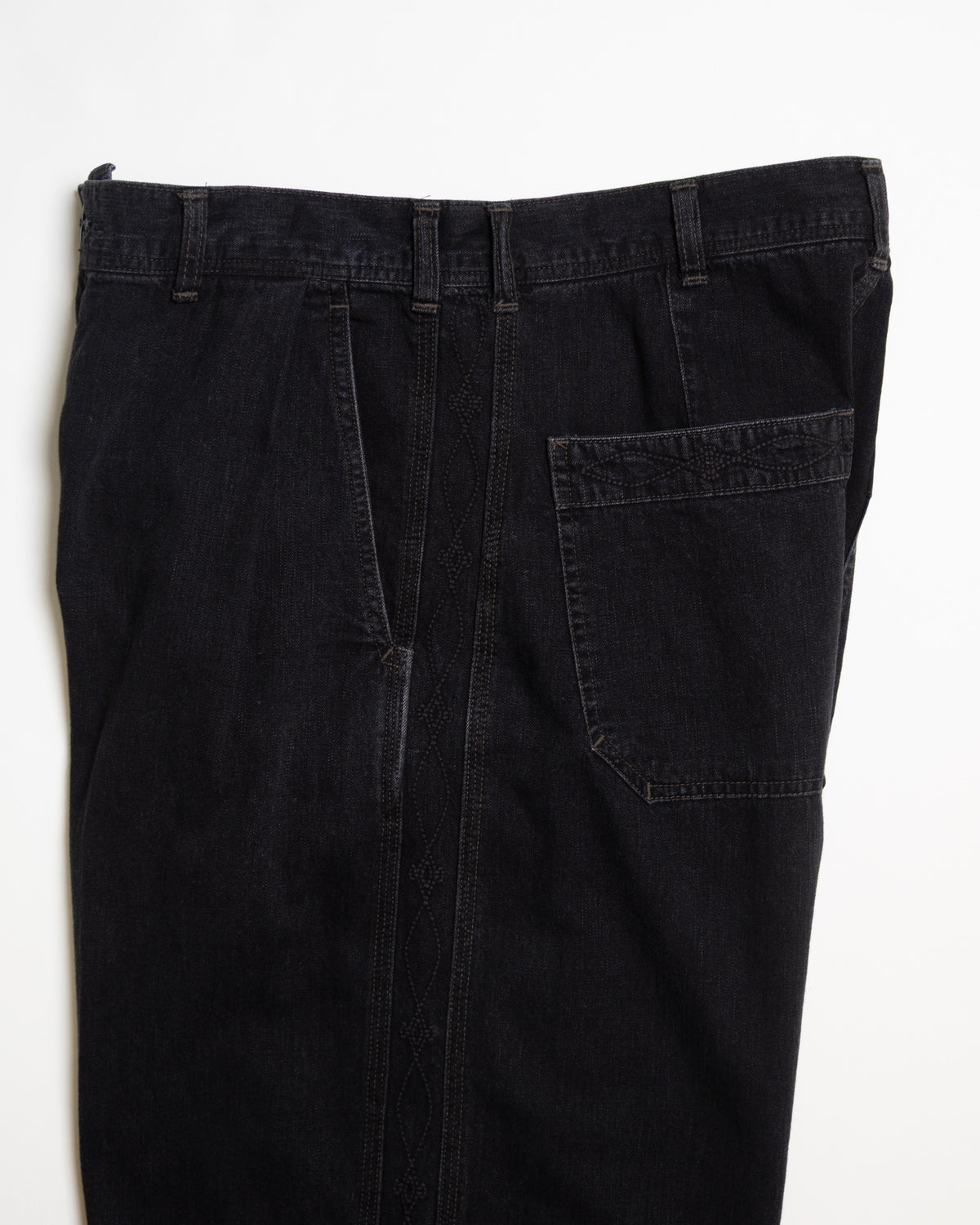 8.5oz SIDE PANEL EMBROIDERED PANTS - BLACK