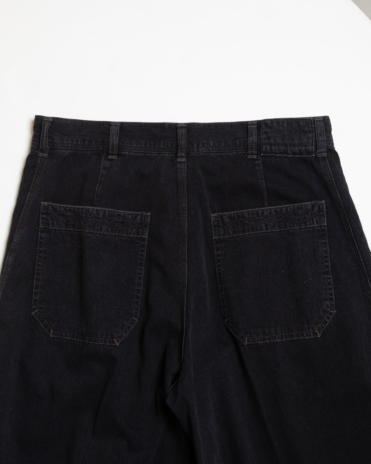 8.5oz SIDE PANEL EMBROIDERED PANTS - BLACK