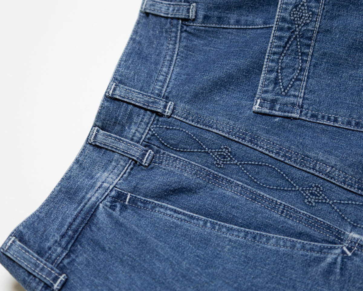 8.5oz SIDE PANEL EMBROIDERED PANTS - INDIGO