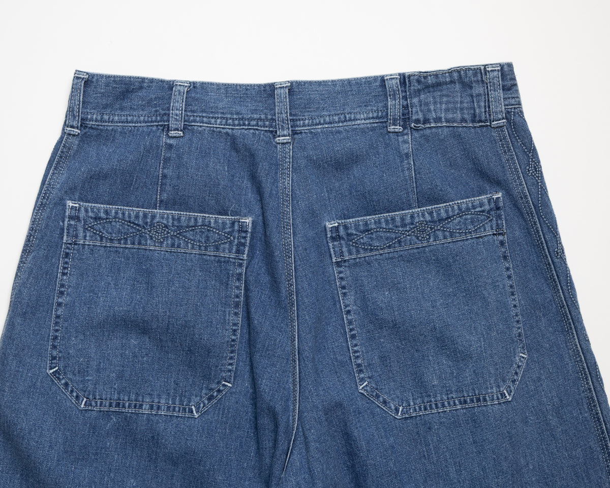 8.5oz SIDE PANEL EMBROIDERED PANTS - INDIGO