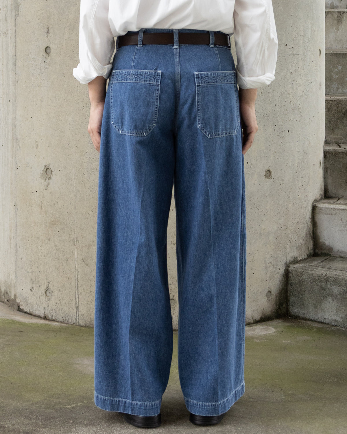 8.5oz SIDE PANEL EMBROIDERED PANTS - INDIGO