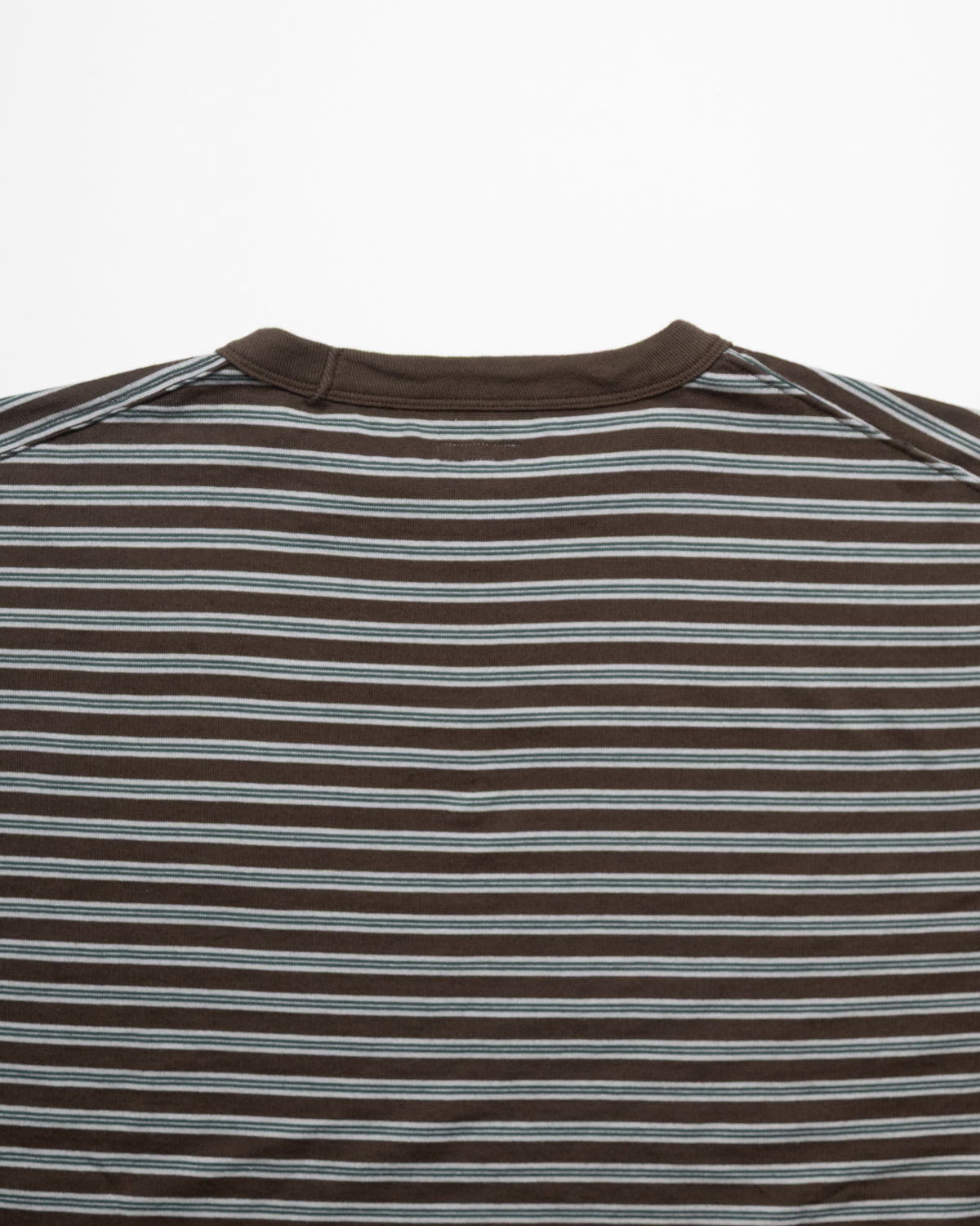 BORDER LONG SLEEVE TOP - STONE BROWN×GREEN