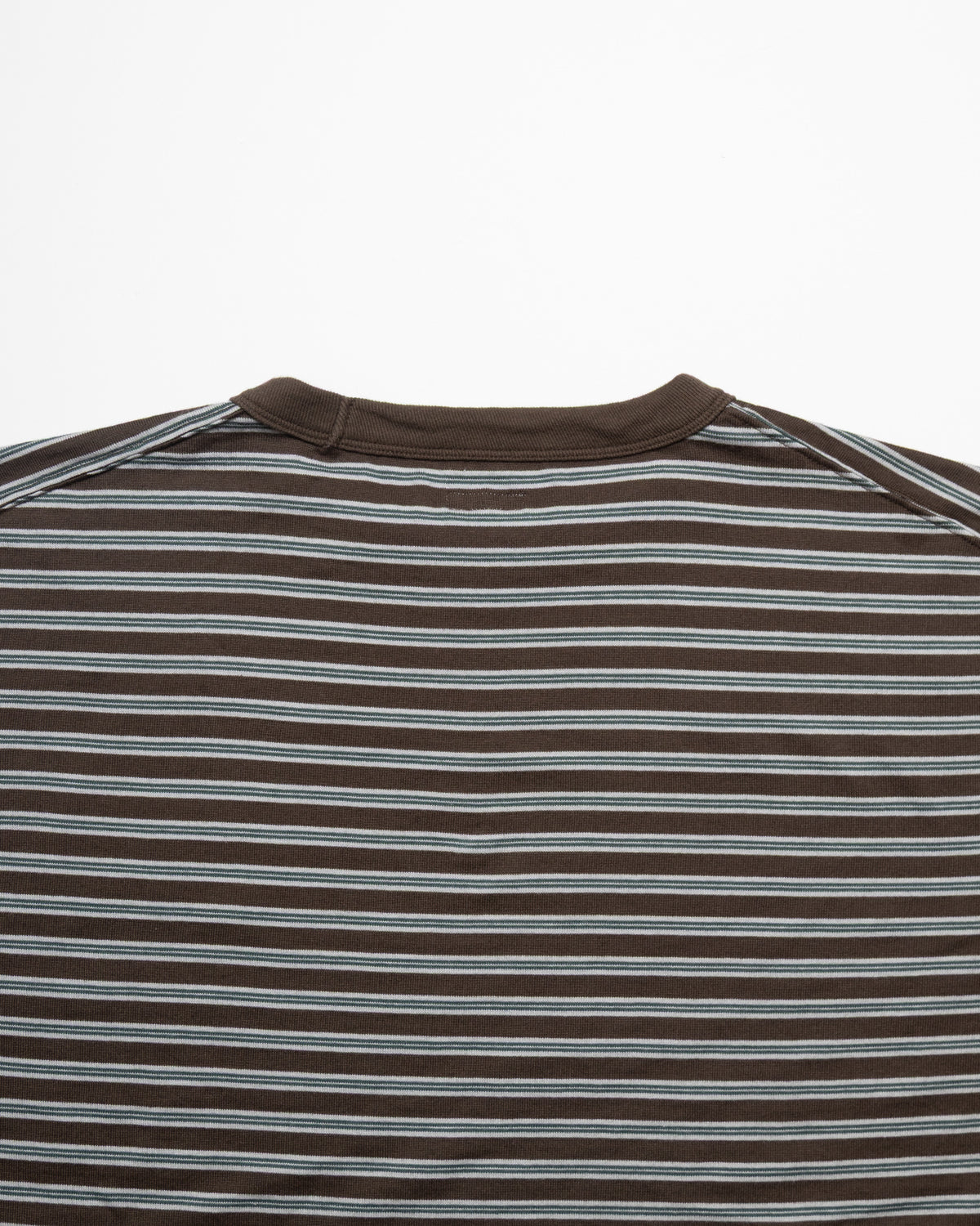 BORDER LONG SLEEVE TOP - STONE BROWN×GREEN