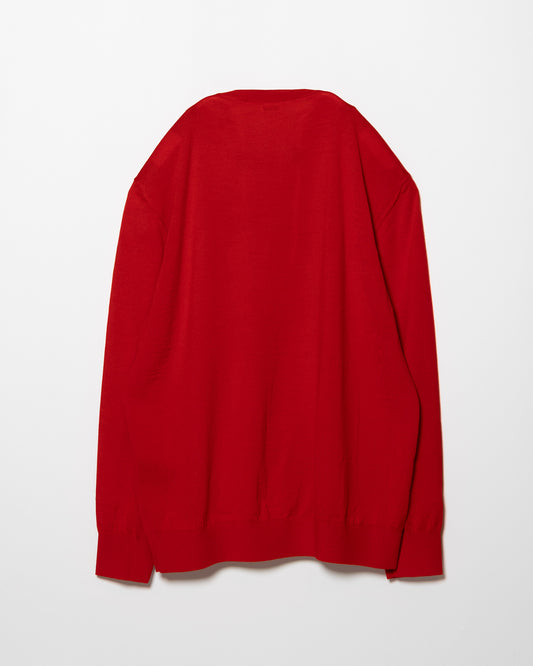 EFM KNIT CARDIGAN - RED