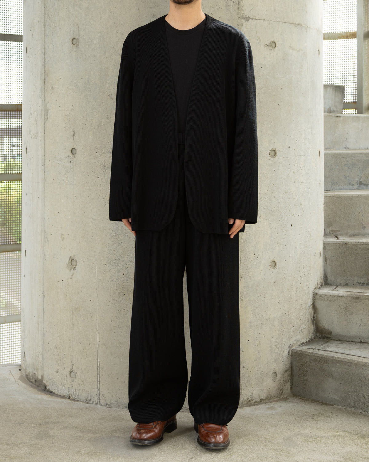 FCR KNIT TROUSERS - BLACK