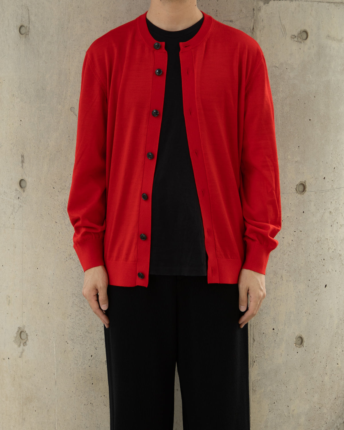 EFM KNIT CARDIGAN - RED