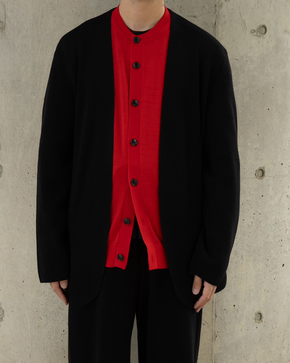 EFM KNIT CARDIGAN - RED