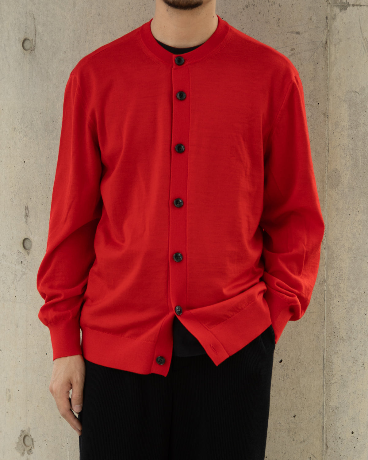 EFM KNIT CARDIGAN - RED
