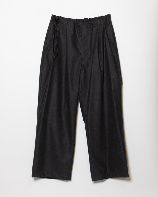 WOOL CASHMERE POPLIN MELTON NO-BRAINER PANTS - CHARCOAL