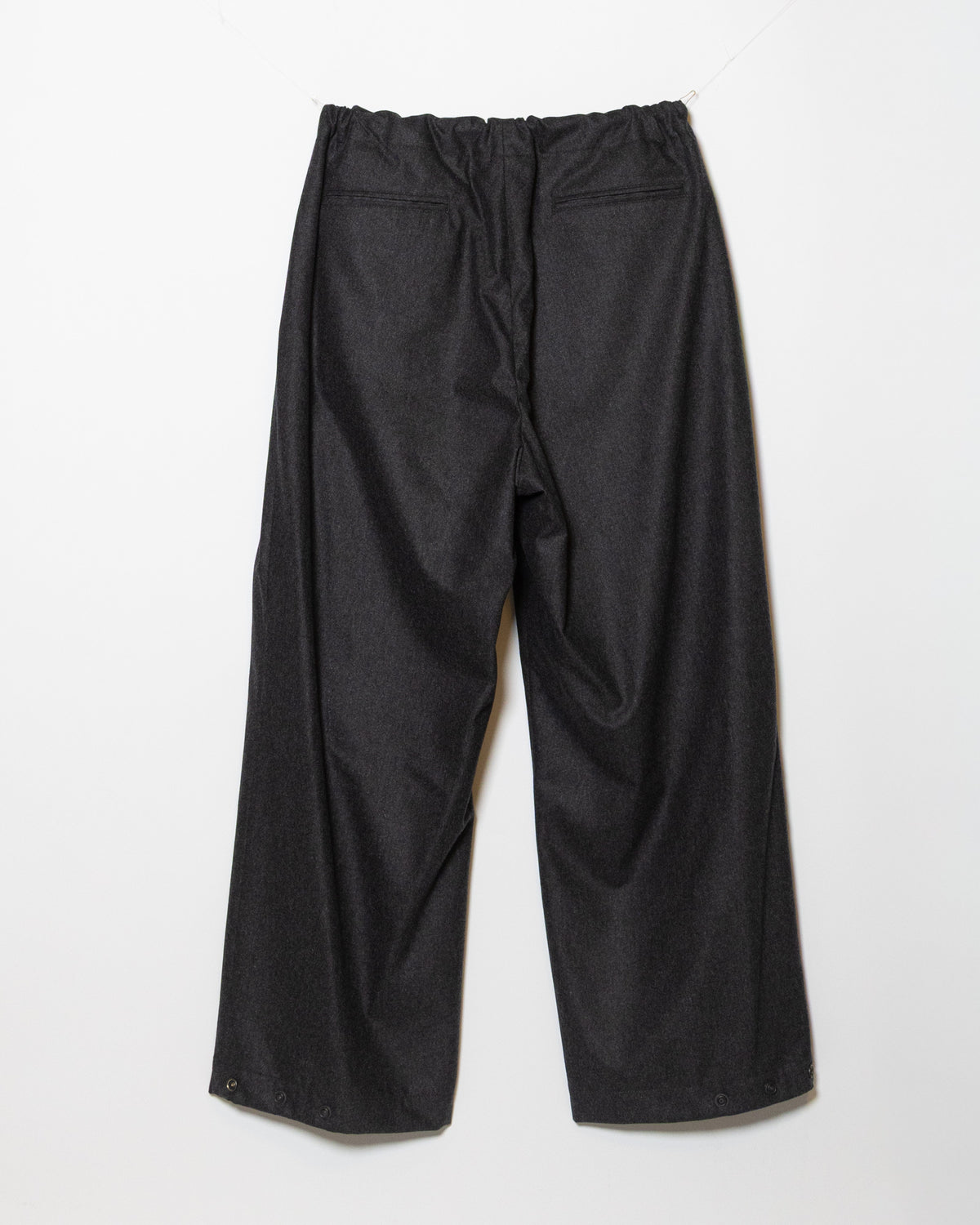 WOOL CASHMERE POPLIN MELTON NO-BRAINER PANTS - CHARCOAL