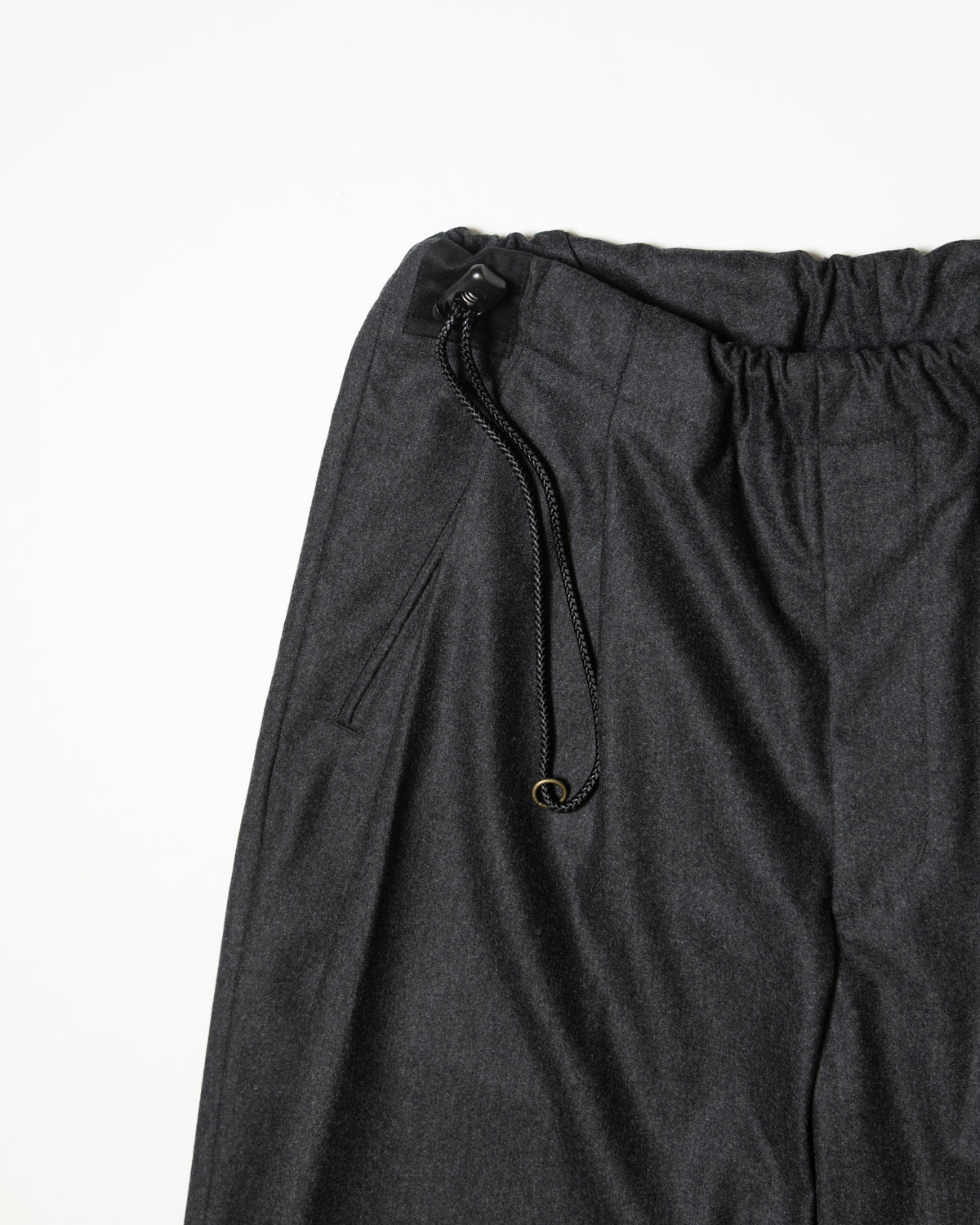 WOOL CASHMERE POPLIN MELTON NO-BRAINER PANTS - CHARCOAL
