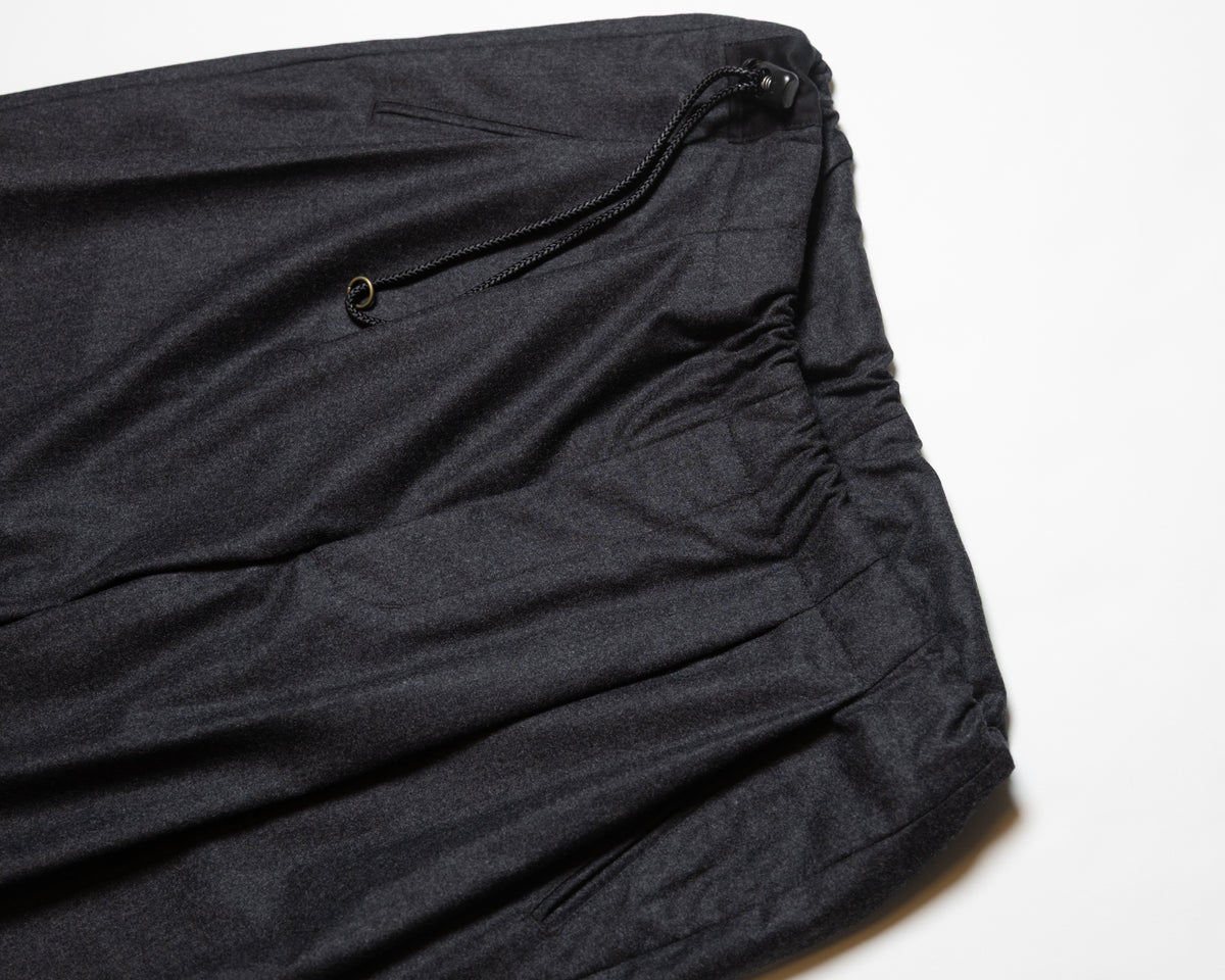 WOOL CASHMERE POPLIN MELTON NO-BRAINER PANTS - CHARCOAL