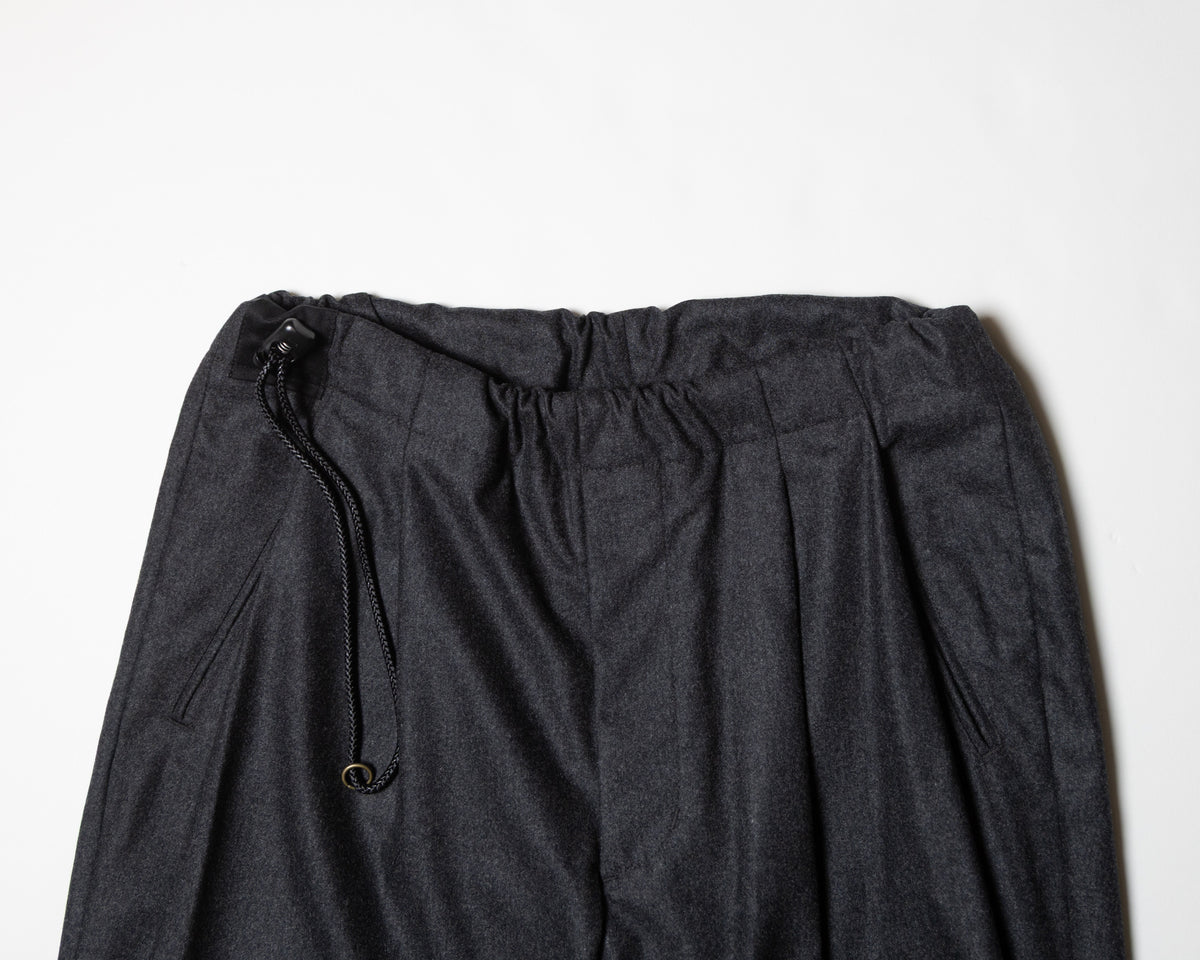 WOOL CASHMERE POPLIN MELTON NO-BRAINER PANTS - CHARCOAL