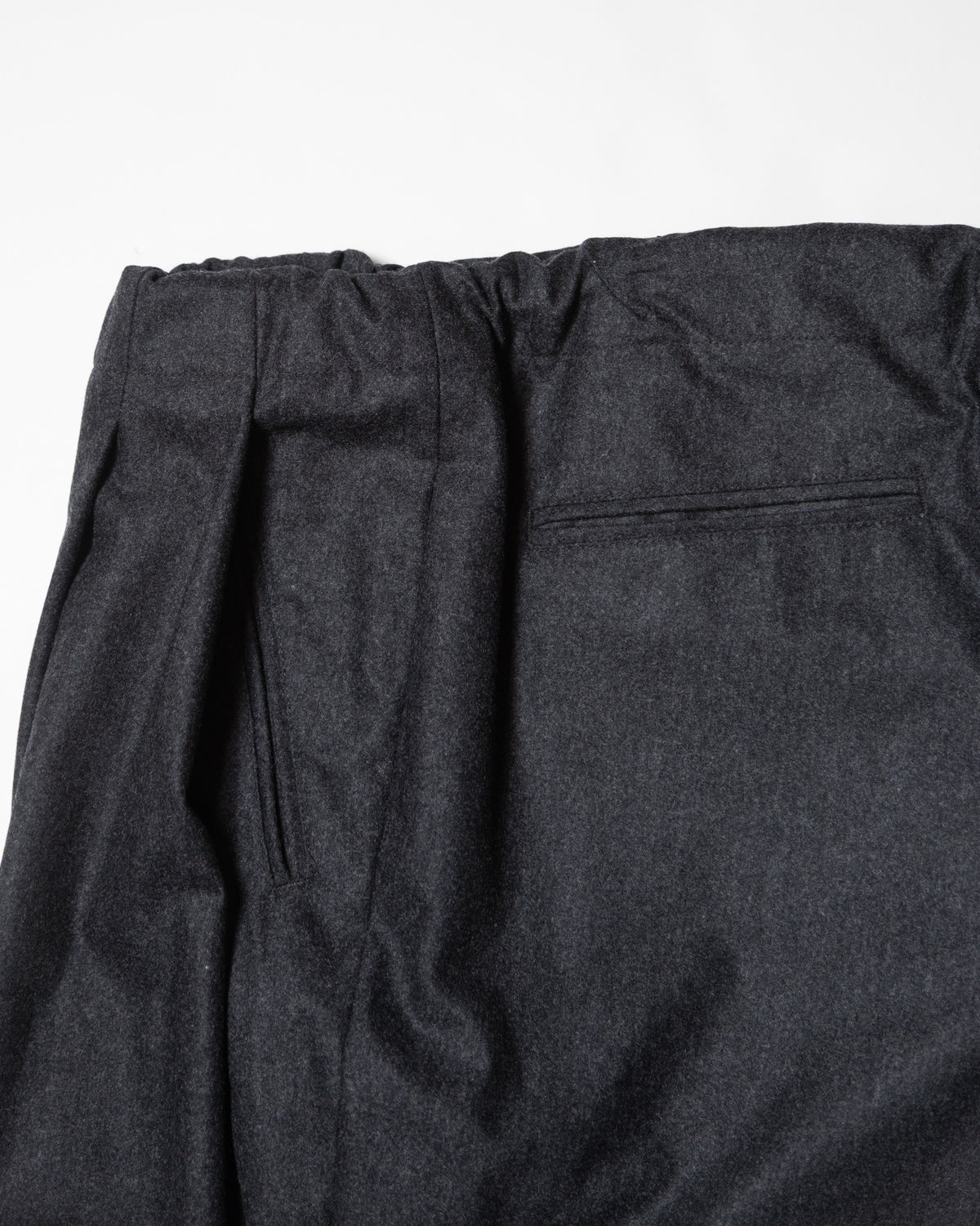 WOOL CASHMERE POPLIN MELTON NO-BRAINER PANTS - CHARCOAL
