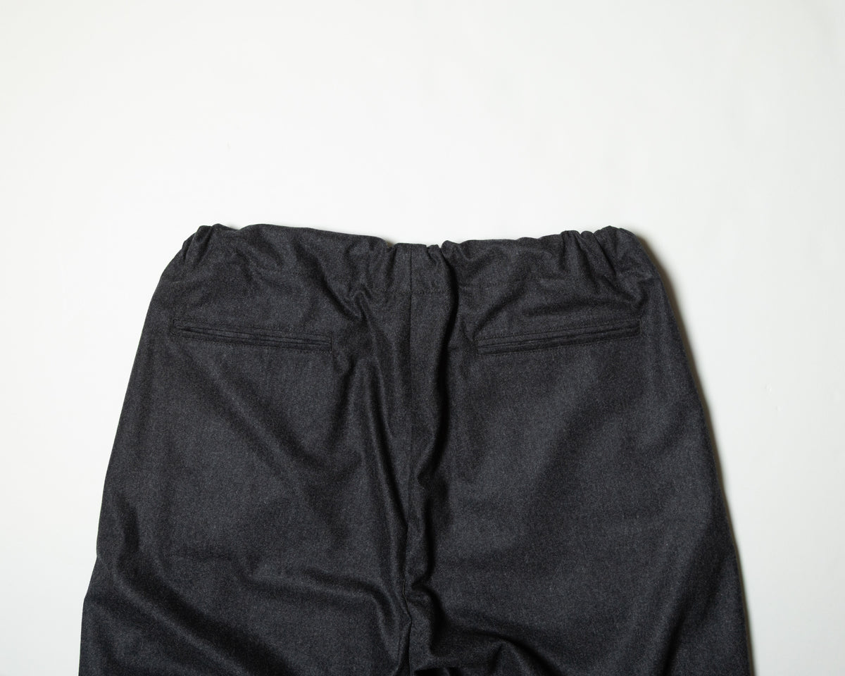 WOOL CASHMERE POPLIN MELTON NO-BRAINER PANTS - CHARCOAL