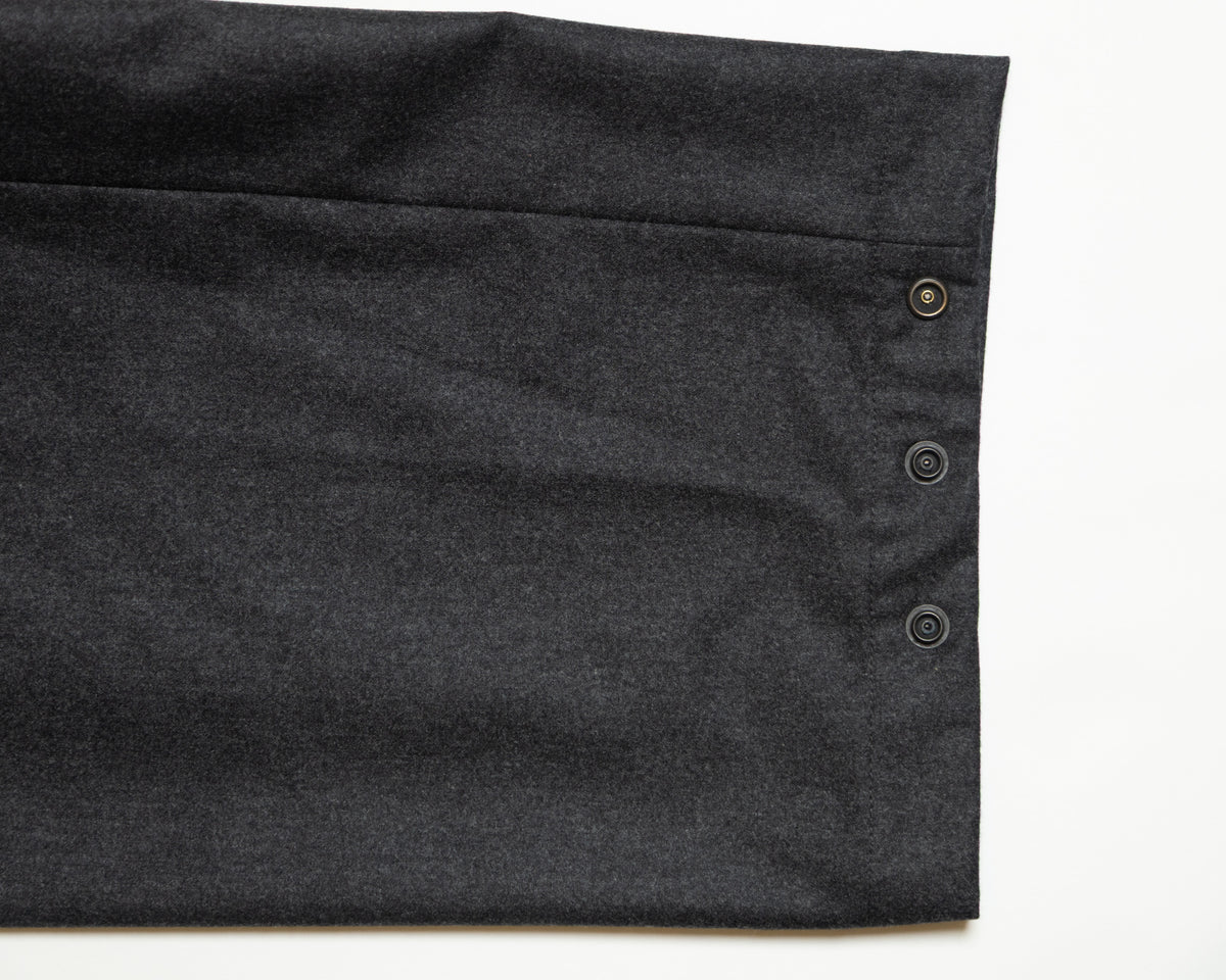 WOOL CASHMERE POPLIN MELTON NO-BRAINER PANTS - CHARCOAL