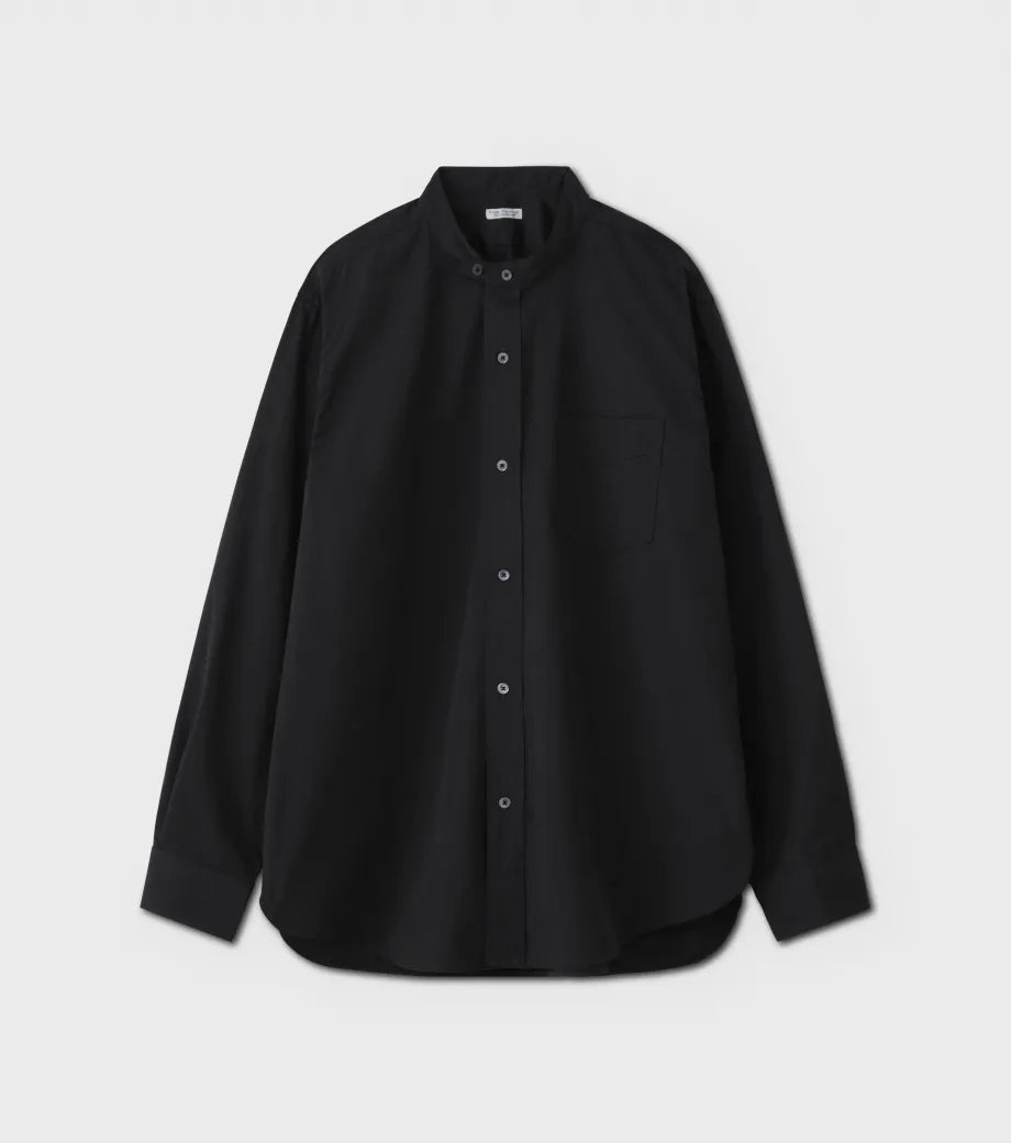 BAND COLLAR DRESS SHIRT - CHARCOAL