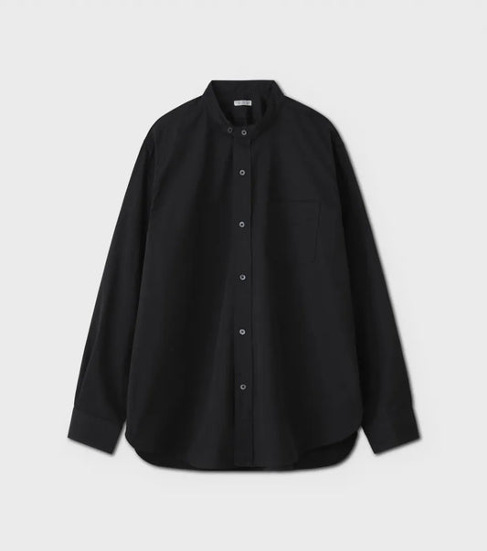 BAND COLLAR DRESS SHIRT - CHARCOAL