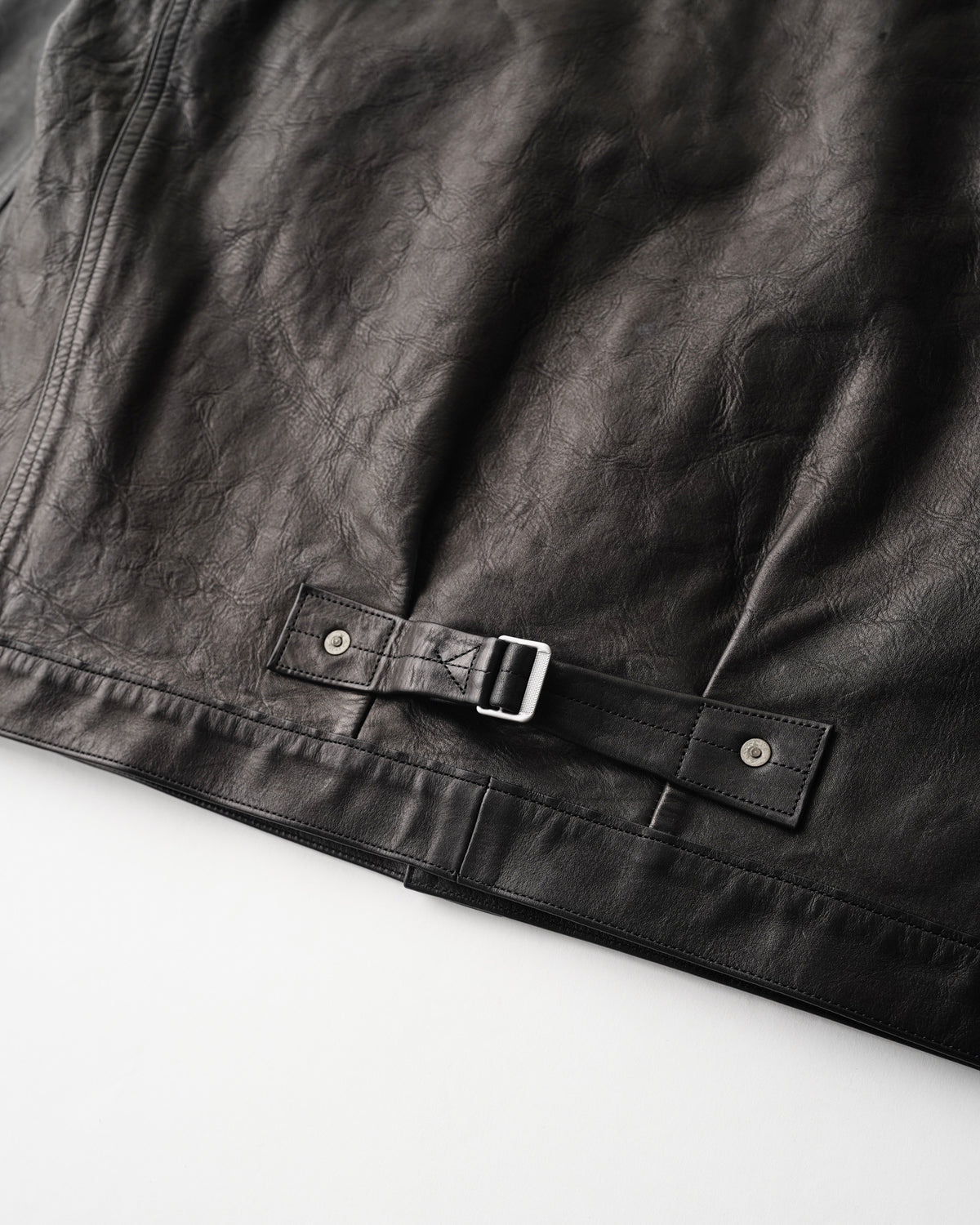 PATINA HORSE-HIDE RIVETED JACKET - PATINA BLACK