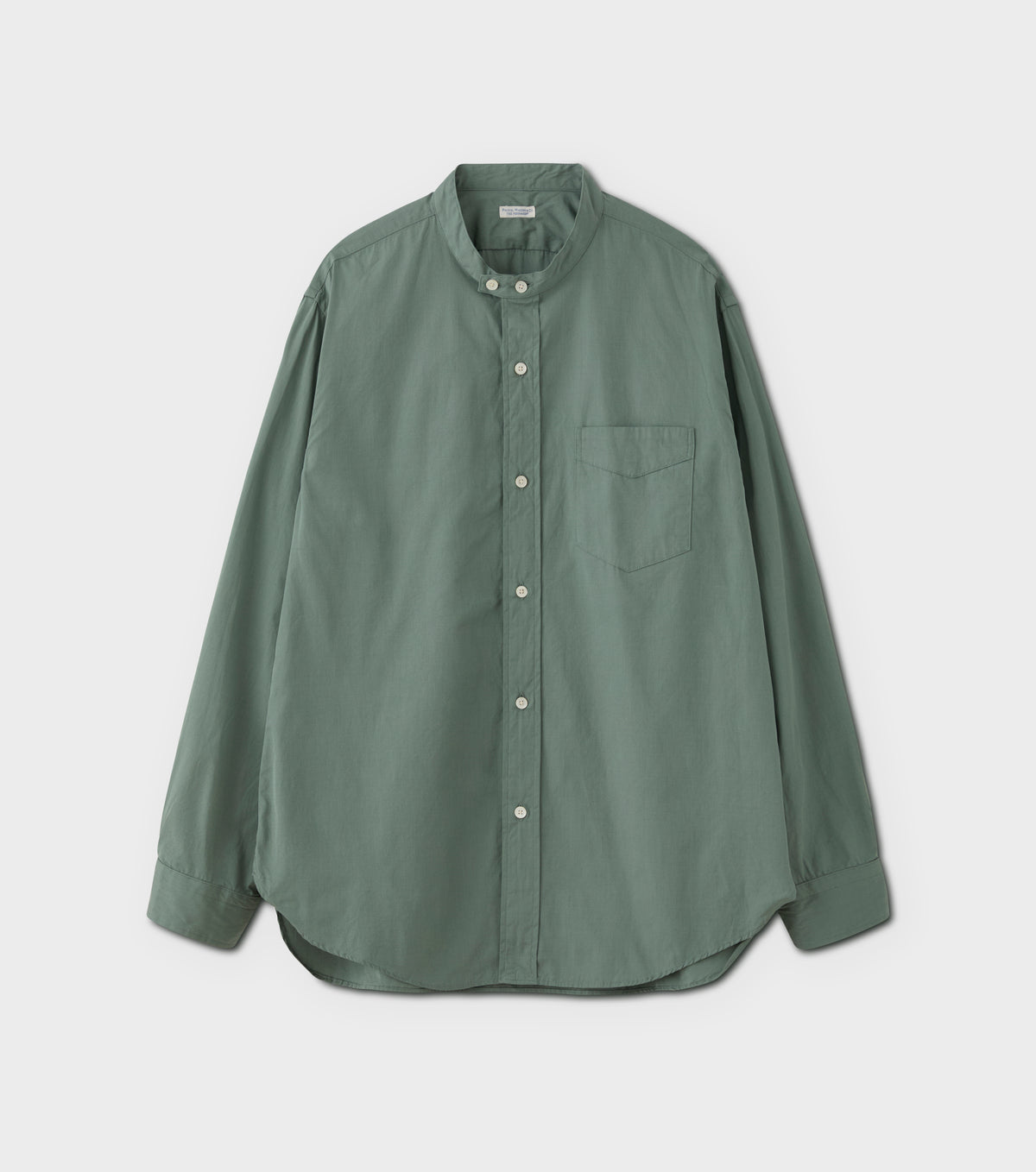 BAND COLLAR DRESS SHIRT - SAGE GREEN