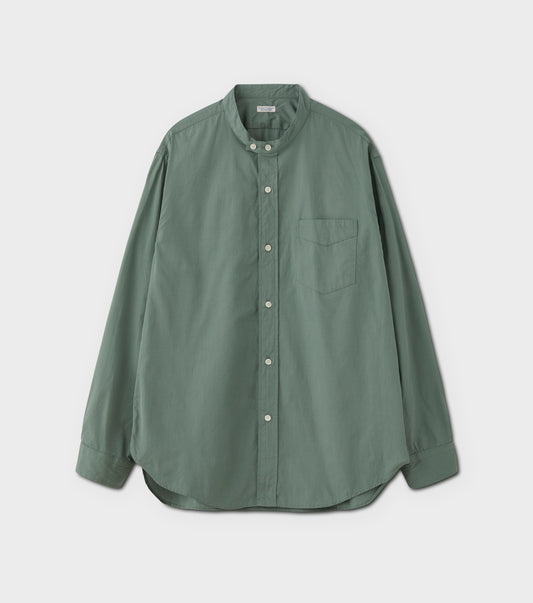 BAND COLLAR DRESS SHIRT - SAGE GREEN